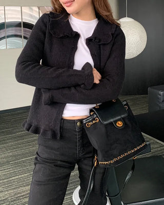 Suede Chain Backpack