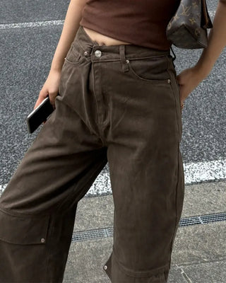 Cargo wide cotton pants