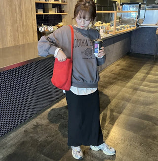 Simple suede tote bag