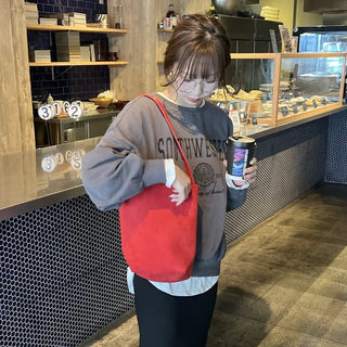 Simple suede tote bag
