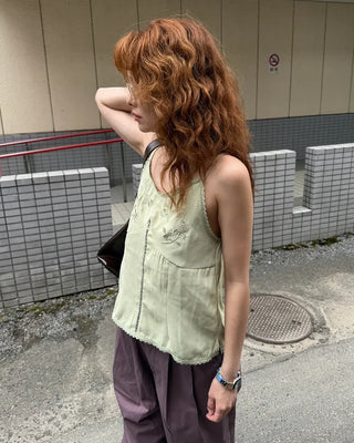 Vintage floral embroidered camisole