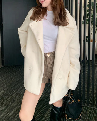 Color Button Half Coat