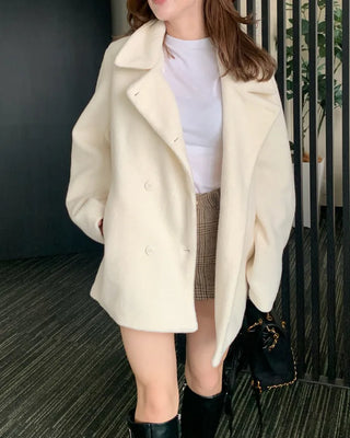 Color Button Half Coat