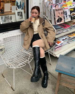 (Unisex) Two-tone Military Jacket
