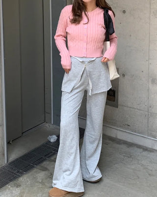 Cropped Cable Knit Cardigan