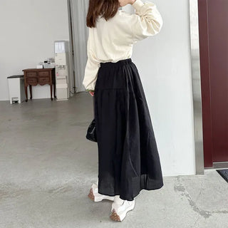 Shirred long skirt