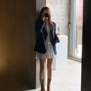 Semi-loose fit jacket - navy