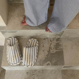 Striped indoor slippers