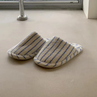 Striped indoor slippers