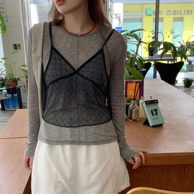 Slit Slim Fit Long Sleeve T-Shirt