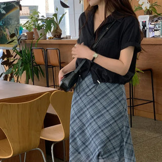 String Cropped Short-Sleeve Shirt