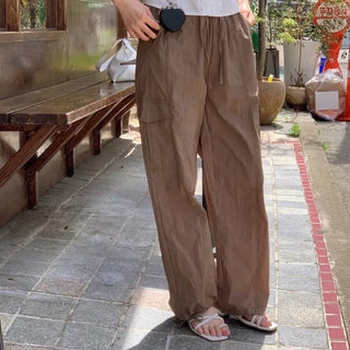Slit Wide Nylon Pants