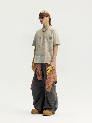 [Monterest] Washed Horse Sketch Print Tee