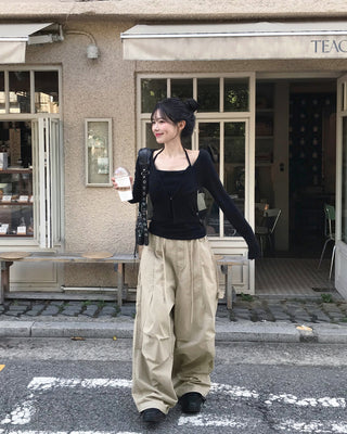 [2-way] Carpenter Tucked Wide Pants