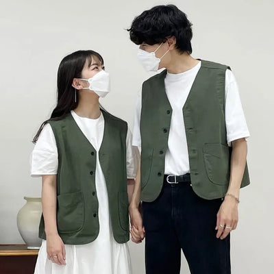 bro cotton casual pocket vest