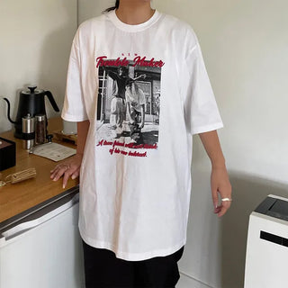 Vintage photo print short-sleeved T-shirt