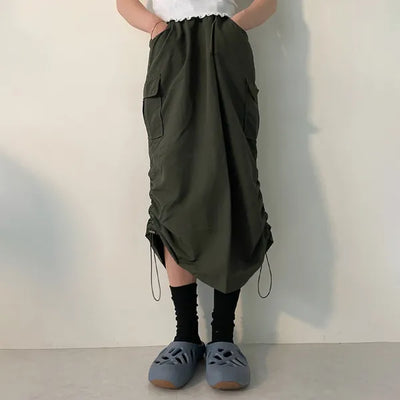 Nylon cargo skirt