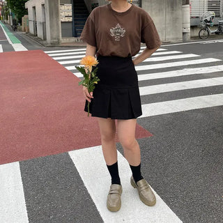 Pleated mini skirt