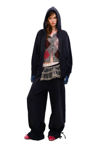 [Moromoro2] Combed Cotton Lace Hoodie &  Sweatpants