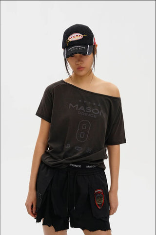 [MASONPRINCE] Washed Graphic Print T-Shirt