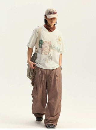 [Monterest] Horse Year Graffiti Print Embroidered Tee
