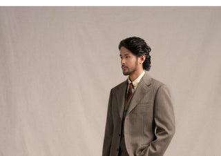 [CULTUM] 1930s Wool Blend Stripe Suit Set