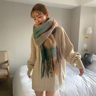 Colorful checkered scarf