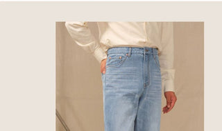 [CULTUM] Vintage Washed Straight Leg Jeans