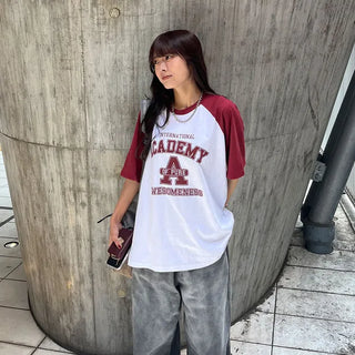 (Unisex) Raglan Sleeve Printed T-Shirt