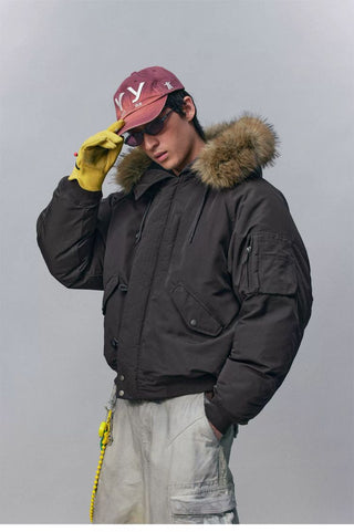 [Monterest] N2B Hooded Down Jacket with Fur Trim