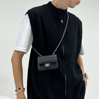 Quilted leather mini bag
