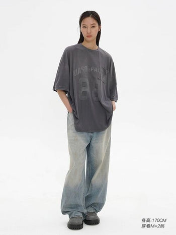 [MASONPRINCE] Distressed Loose Short Sleeves T-shirt
