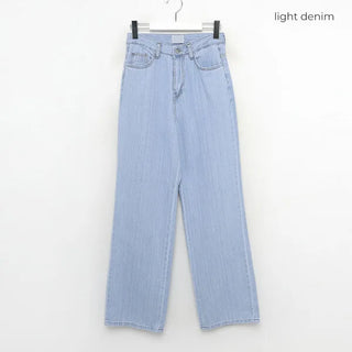 Wide straight denim pants