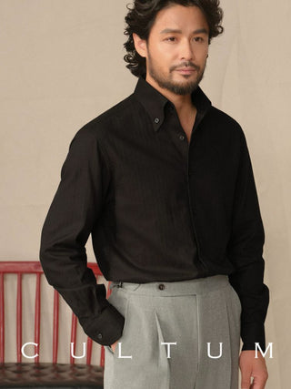 [CULTUM] Italian Pointed Collar Button-Down Shirt