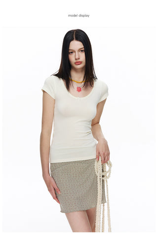 [NECY] Butterfly Dotted Slim T