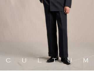 [CULTUM] Wool Twill Double-Breasted Peak Lapel Suit