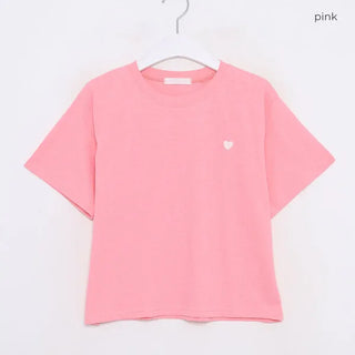 Heart embroidered T-shirt