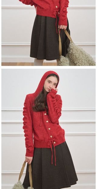 [NECY] Love Drawstring Hoodie Cardigan (2color)