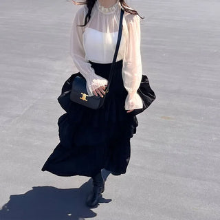 Can-can frill long skirt