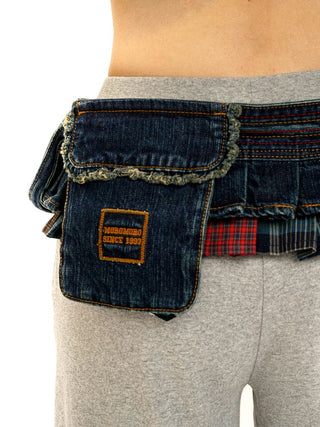 [Moromoro2] Chain Link Belt Denim Waist  Bag