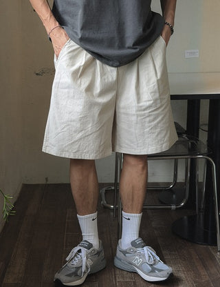 Easy Linen-like Elastic Waist Shorts (5 colors)