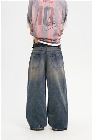 [MASONPRINCE] Distressed Wide Leg Jeans