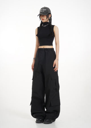 Half turtleneck backless vest