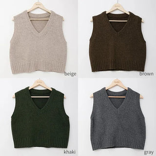 Basic semi-cropped knit vest