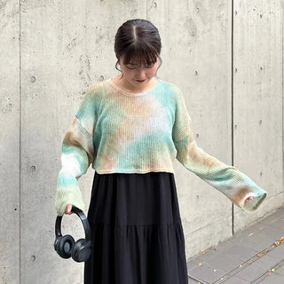Tie-dye cropped knit