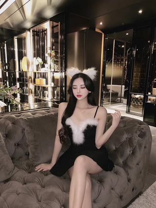 A-line Santa Girl Dress Year-end Christmas Outfit Club