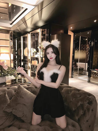A-line Santa Girl Dress Year-end Christmas Outfit Club