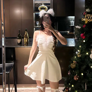 A-line Santa Girl Dress Year-end Christmas Outfit Club
