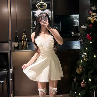 A-line Santa Girl Dress Year-end Christmas Outfit Club