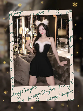 A-line Santa Girl Dress Year-end Christmas Outfit Club
